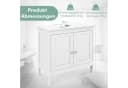 COSTWAY Waschbeckenunterschrank Weiß mit verstellbarem Regal Bild 5