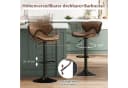 COSTWAY Barhocker (2 St.) mit Fußstütze & Lehne, drehbar, Sitzhöhe 65-85 cm Bild 1