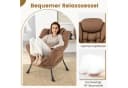 COSTWAY Relaxsessel mit Hocker, 150kg belastbar, ergonomisch, Polyester Bild 1