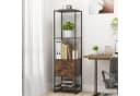 COSTWAY Bücherregal Metallrahmen mit Schublade Braun/Gold Bild 1