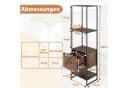 COSTWAY Bücherregal Metallrahmen mit Schublade Braun/Gold Bild 5