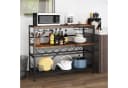 COSTWAY Weinschrank Rustikales Braun mit 4 Reihen Glashalter & Weinregal Bild 1