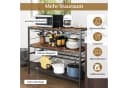 COSTWAY Weinschrank Rustikales Braun mit 4 Reihen Glashalter & Weinregal Bild 3