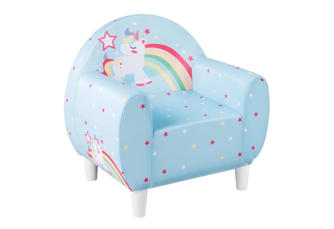 COSTWAY Kindersofa Einhorn Blau mit Spandex-Bezug - Bild 2