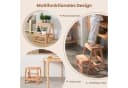 COSTWAY Trittleiter 2-stufig klappbar Fichtenholz Natur Bild 1