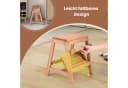 COSTWAY Trittleiter 2-stufig klappbar Fichtenholz Natur Bild 3