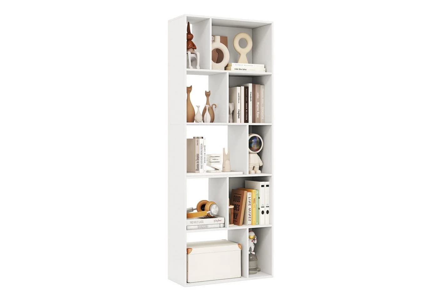 COSTWAY Bücherregal 5 Ebenen 10 Fächer Weiß Modern - Bild 2