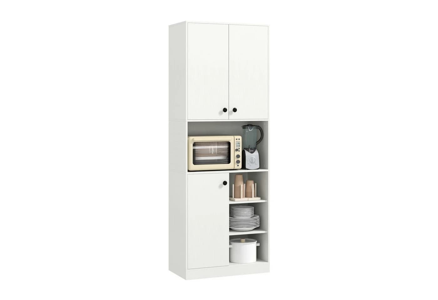 COSTWAY Küchenbuffet mit Arbeitsplatte Weiß - Bild 2