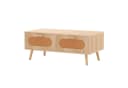 COSTWAY Couchtisch Rattan mit Schubladen und massiven Holzbeinen Bild 2