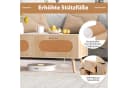 COSTWAY Couchtisch Rattan mit Schubladen und massiven Holzbeinen Bild 5