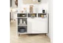 COSTWAY Küchenbuffet mit Arbeitsplatte & verstellbaren Regalen, Sideboard Holz Weiß Bild 1
