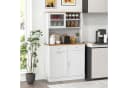 COSTWAY Küchenbuffet 38L Mülleimer Arbeitsplatte Hochschrank Weiß Bild 1