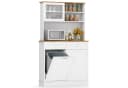 COSTWAY Küchenbuffet 38L Mülleimer Arbeitsplatte Hochschrank Weiß Bild 2