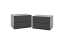 COSTWAY Wandmontierter Nachttisch Grau mit 2 Schubladen Bild 2