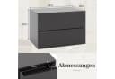 COSTWAY Wandmontierter Nachttisch Grau mit 2 Schubladen Bild 5