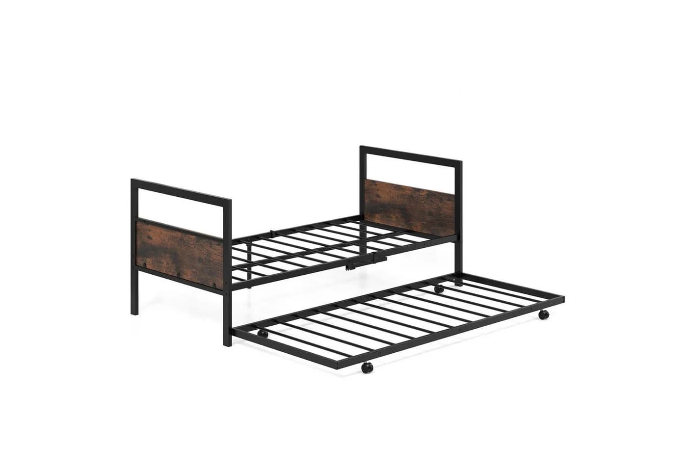COSTWAY Tagesbett mit Lattenrost, ausziehbar, 90x200cm