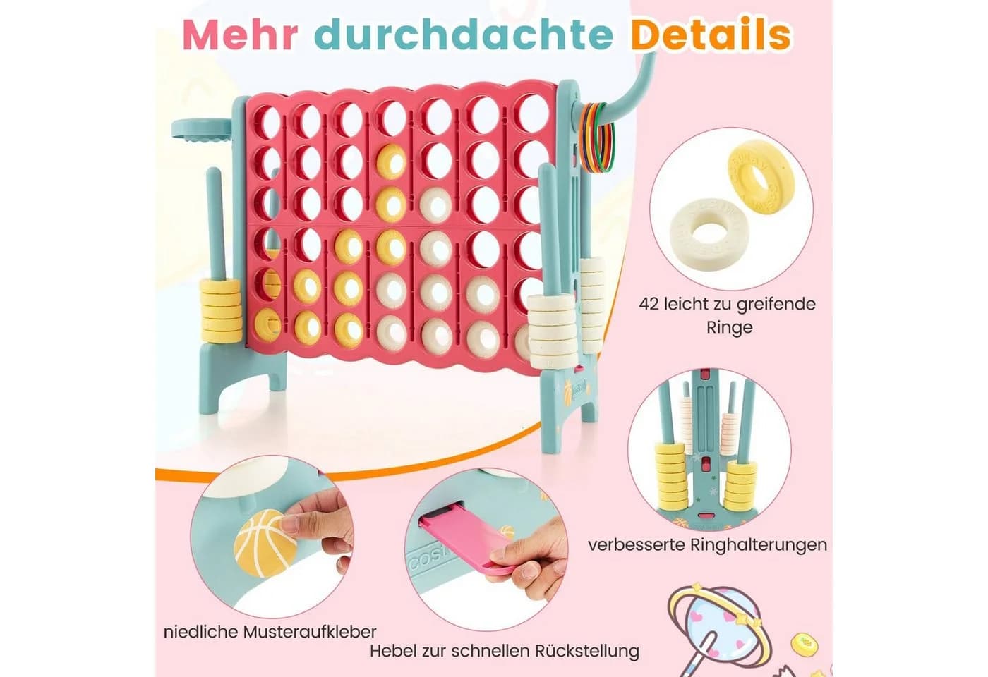 COSTWAY 4-in-a-Row Spielset Vier in Einer Reihe Spiel