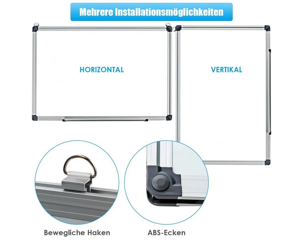 COSTWAY Magnettafel Whiteboard Pinnwand Wandtafel Board Alurahmen - Bild 5