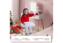 COSTWAY Schminktisch 2 in 1 Kinder Schreibtisch mit Hocker Weiß Bild 1