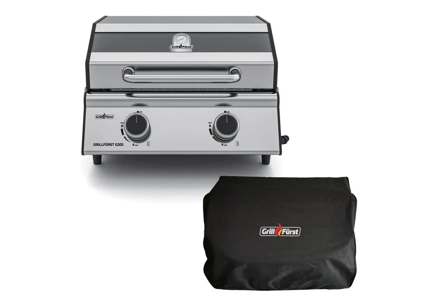 Grillfürst Camping-Gasgrill G201E 2-Brenner Edelstahl mit Sichtscheibe - Bild 2