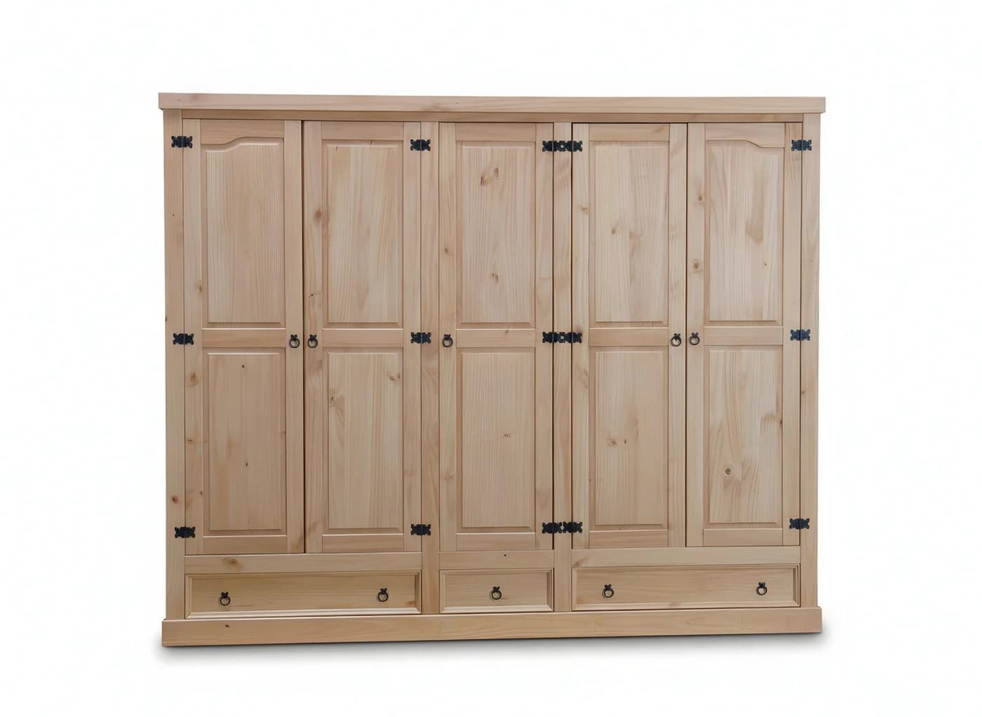 ebuy24 Kleiderschrank New Mexico 5-türig mit 3 Schubladen Kiefer massiv - Bild 2