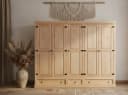 ebuy24 Kleiderschrank New Mexico 5-türig mit 3 Schubladen Kiefer massiv Bild 3