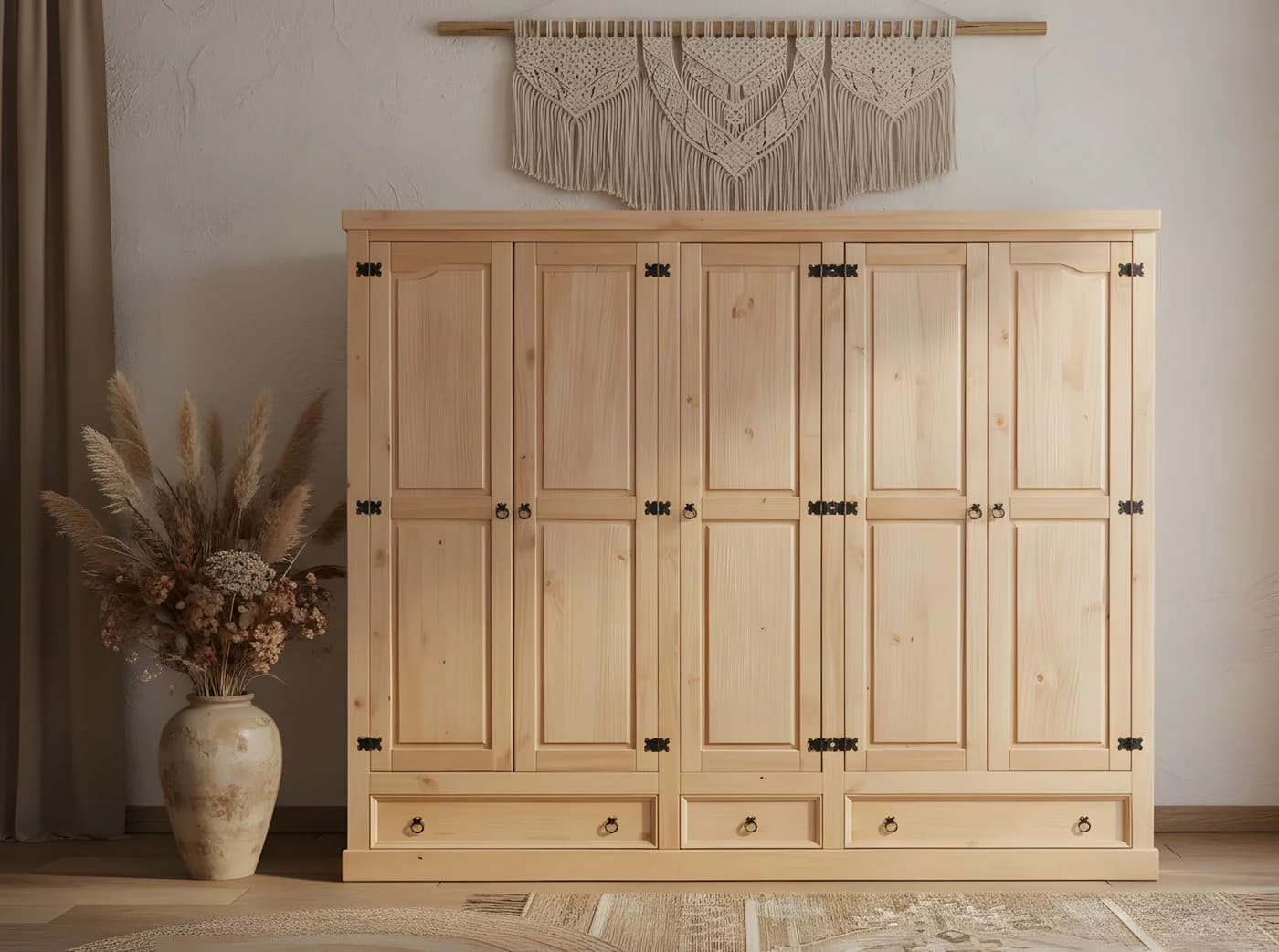 ebuy24 Kleiderschrank New Mexico 5-türig mit 3 Schubladen Kiefer massiv - Bild 3