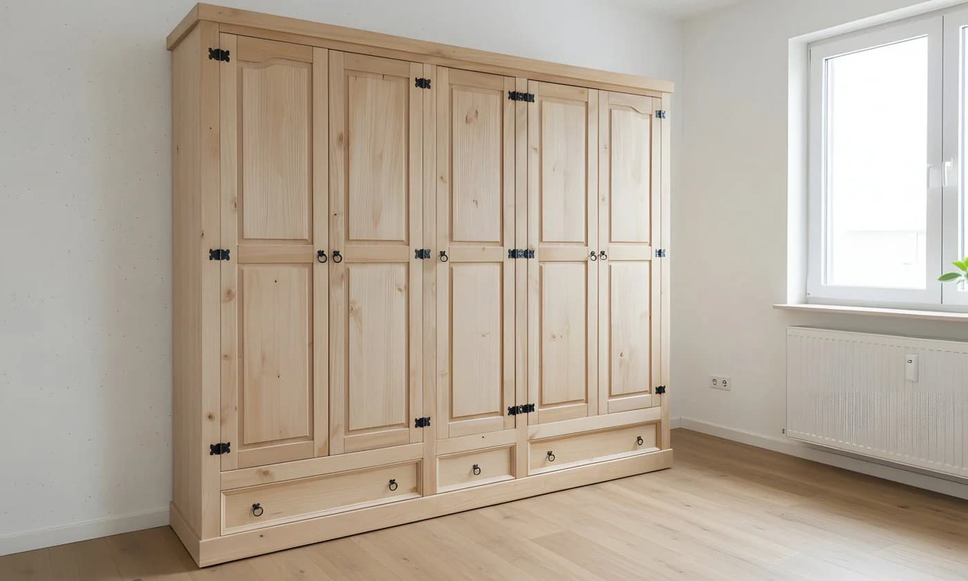 ebuy24 Kleiderschrank New Mexico 5-türig mit 3 Schubladen Kiefer massiv - Bild 4