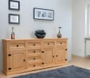 ebuy24 Sideboard New Mexico 7 Schubladen 3 Türen Kiefer massiv Hacienda-Look Bild 3