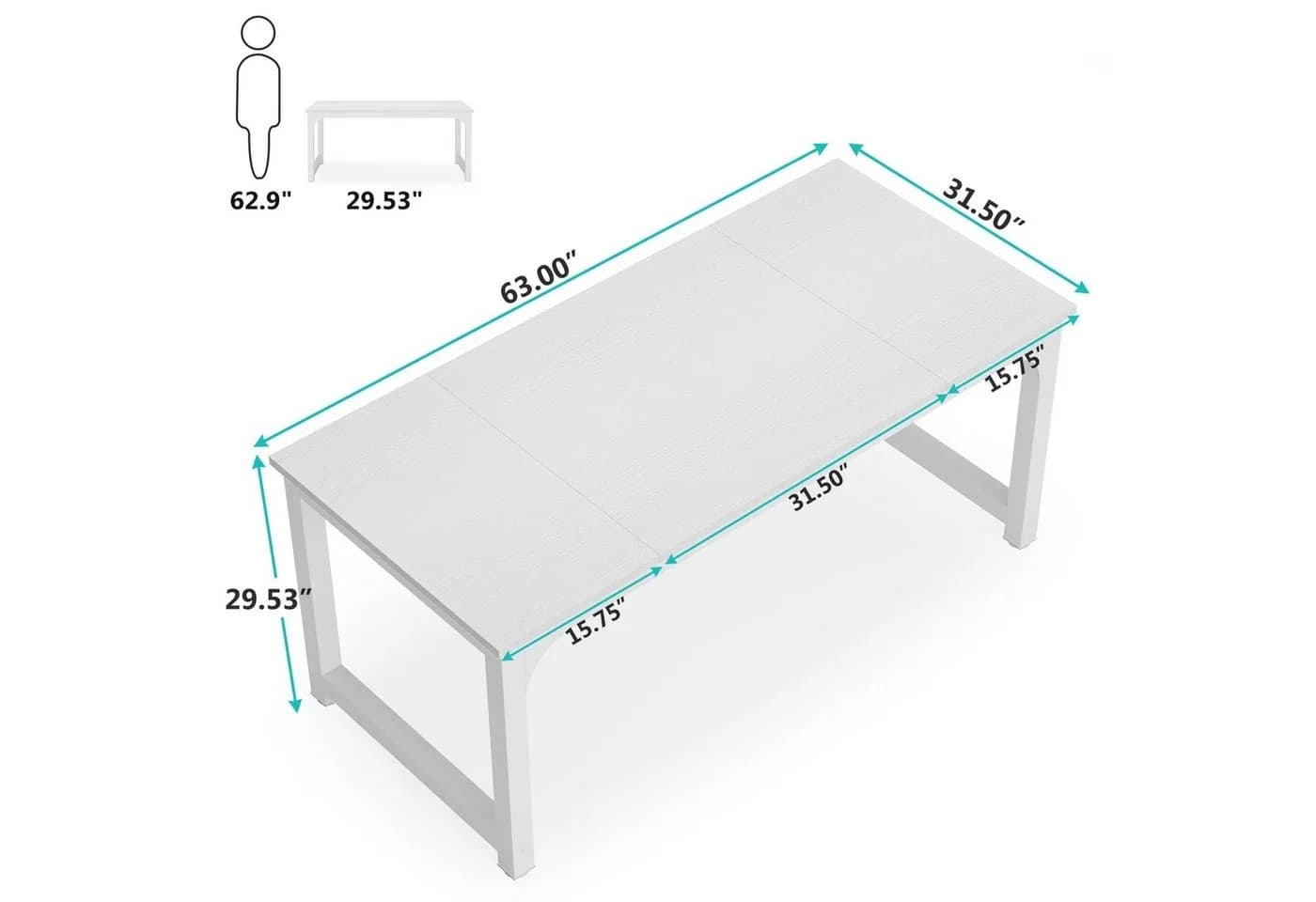 Tribesigns Arbeitstisch 180x80 cm Industrial Design - Bild 3