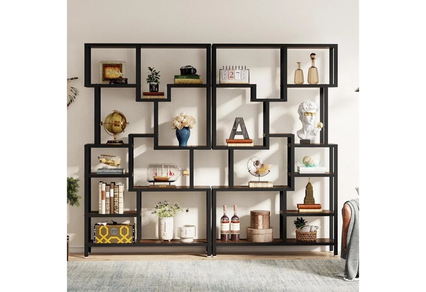 Tribesigns Bücherregal 7-stufig Braun Holzwerkstoff Metall - Bild 5