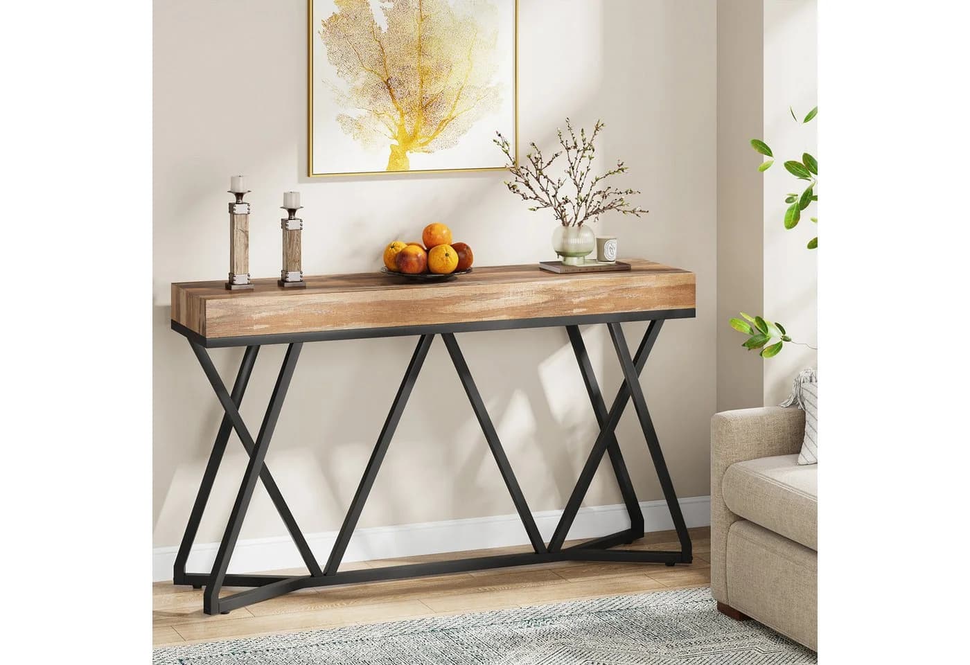 Tribesigns Konsolentisch 140cm Holz-Eingangstisch Metallsockel - Bild 3
