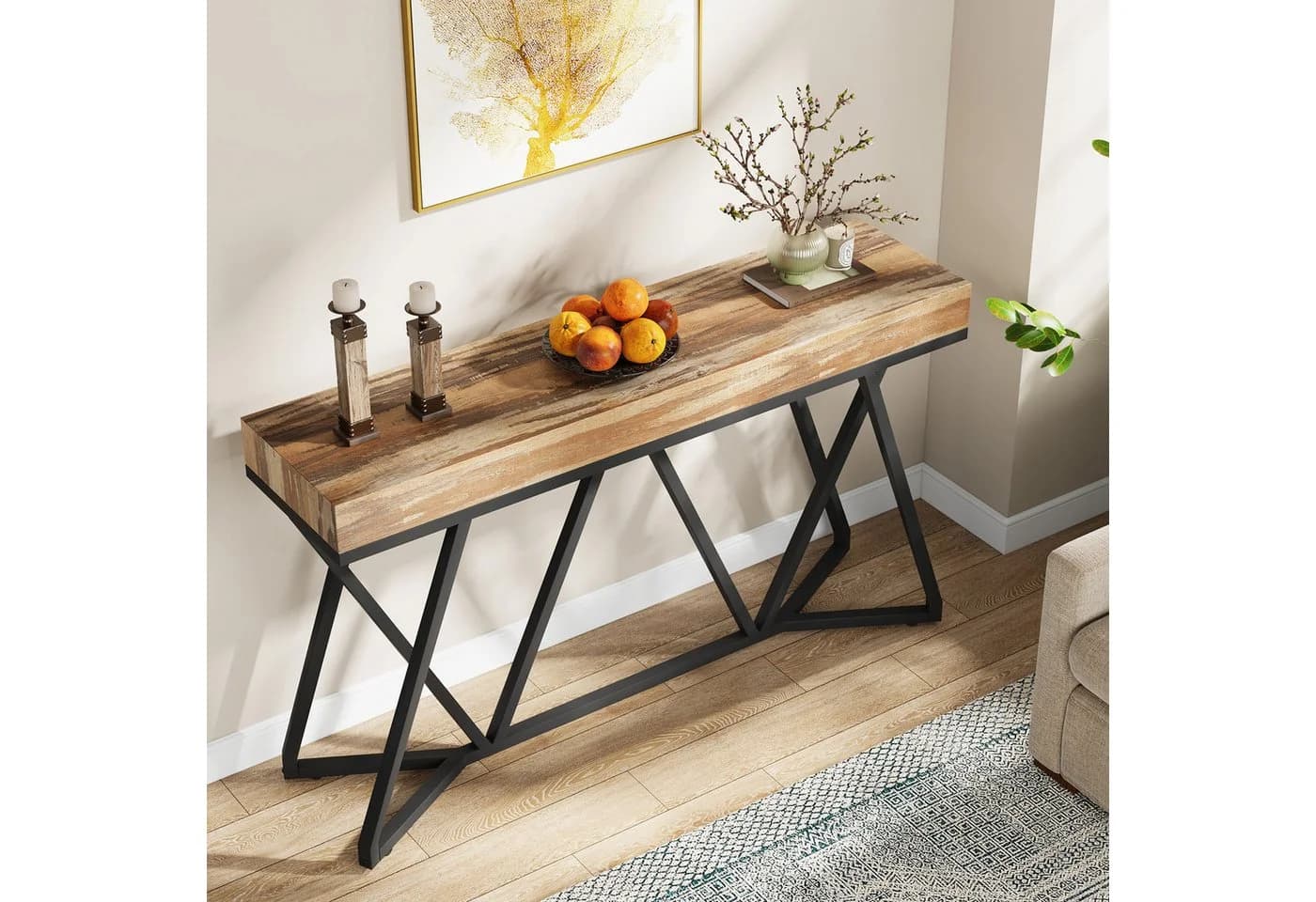 Tribesigns Konsolentisch 140cm Holz-Eingangstisch Metallsockel - Bild 4
