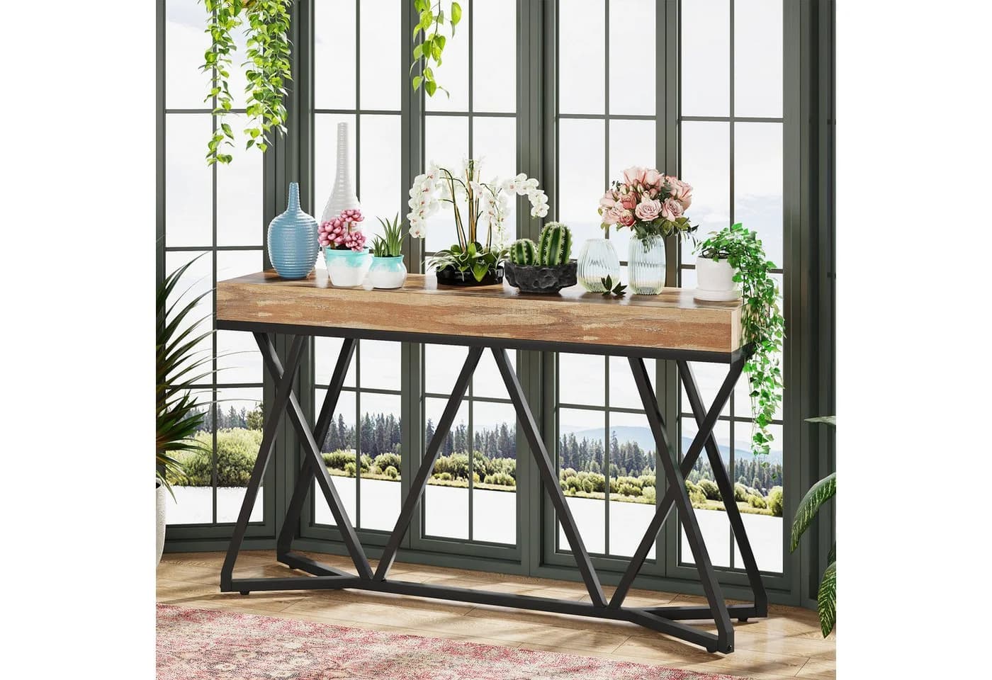 Tribesigns Konsolentisch 140cm Holz-Eingangstisch Metallsockel - Bild 5