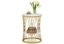 Tribesigns Beistelltisch Runder Couchtisch 45 cm Ø, 60 cm H, Marmorweiß-Helles Gold Bild 2