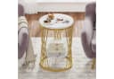 Tribesigns Beistelltisch Runder Couchtisch 45 cm Ø, 60 cm H, Marmorweiß-Helles Gold Bild 4
