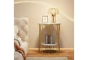 Tribesigns Beistelltisch Runder Couchtisch 45 cm Ø, 60 cm H, Marmorweiß-Helles Gold Bild 5