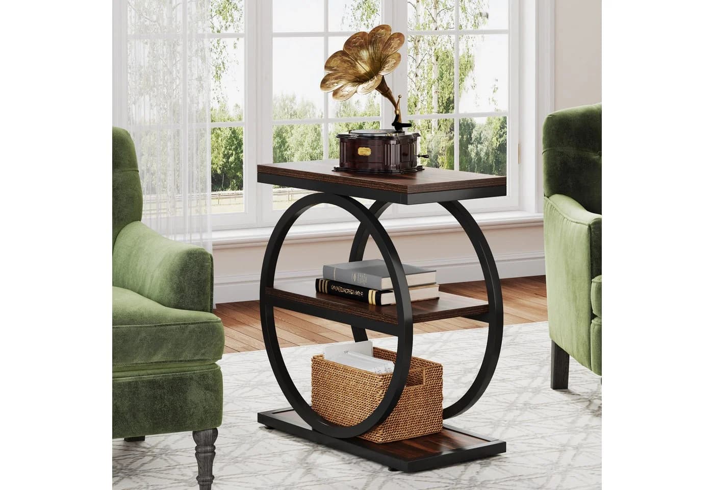 Tribesigns Beistelltisch 3-Tier Schmaler Holz Couchtisch Metallrahmen - Bild 4