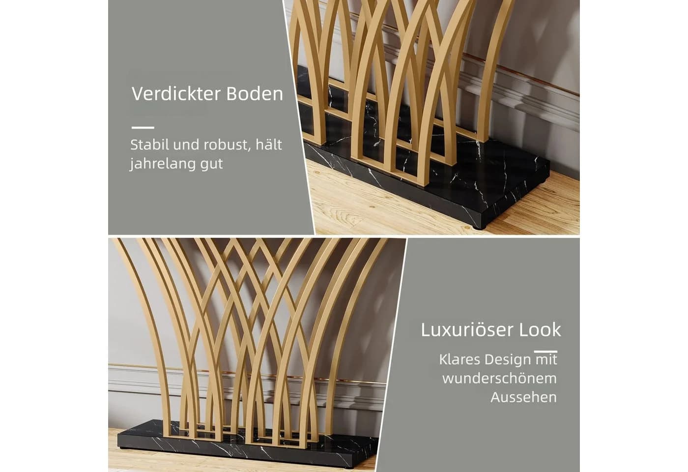 Tribesigns Konsolentisch Gold Marmoroptik 150x29,5x80 cm - Bild 5