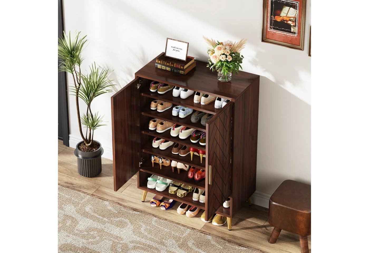 Tribesigns Schuhschrank 6-stufig Braun - Bild 5