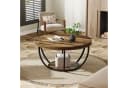 Tribesigns Couchtisch Runde Holzmaserung Industrial Bild 4
