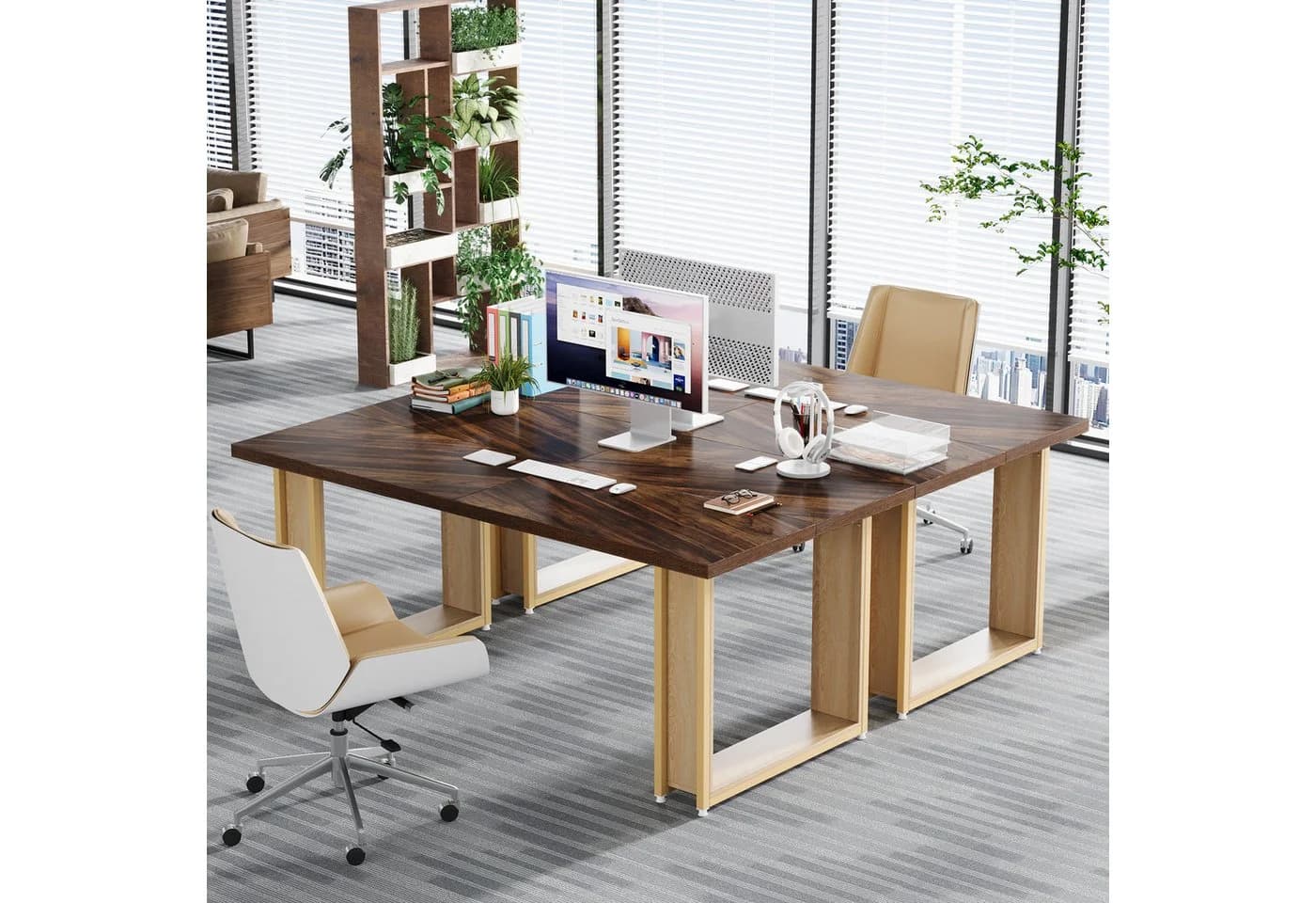 Tribesigns Schreibtisch 160cm Braun Holzoptik - Bild 3