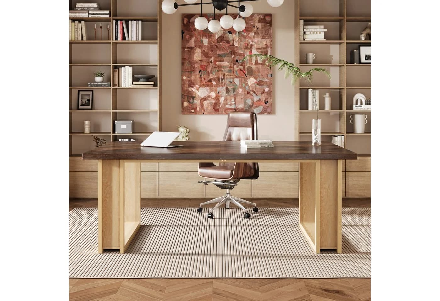 Tribesigns Schreibtisch 160cm Braun Holzoptik - Bild 4