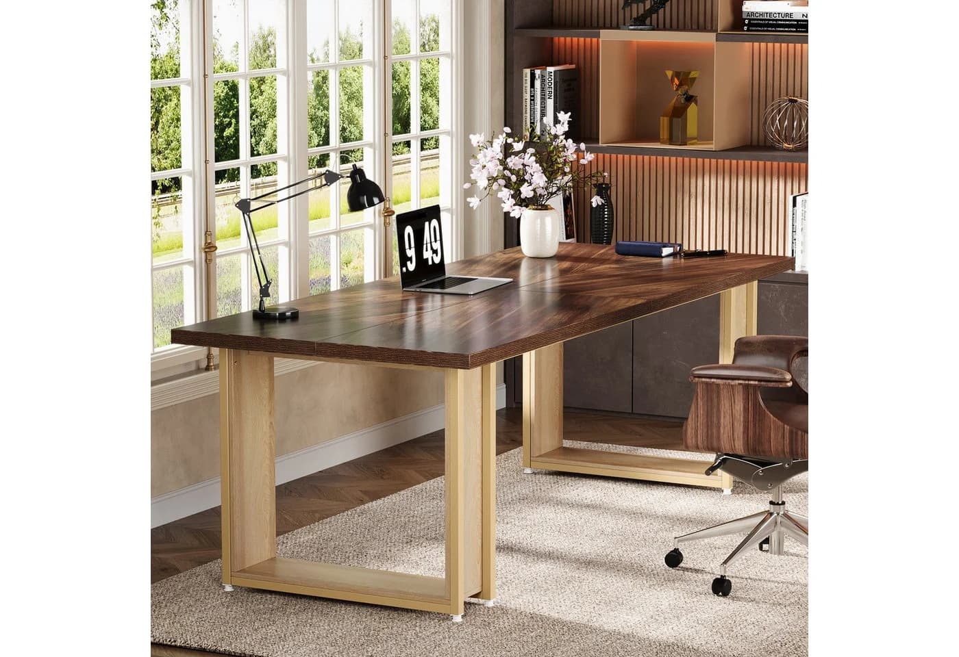 Tribesigns Schreibtisch 160cm Braun Holzoptik - Bild 5