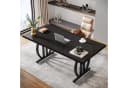 Moderner Schreibtisch aus Metall und Holz in Schwarz Bild 5