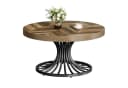 Tribesigns Couchtisch 80 cm Rund Braun Farmhouse Bild 2