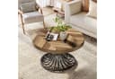 Tribesigns Couchtisch 80 cm Rund Braun Farmhouse Bild 4