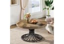 Tribesigns Couchtisch 80 cm Rund Braun Farmhouse Bild 5