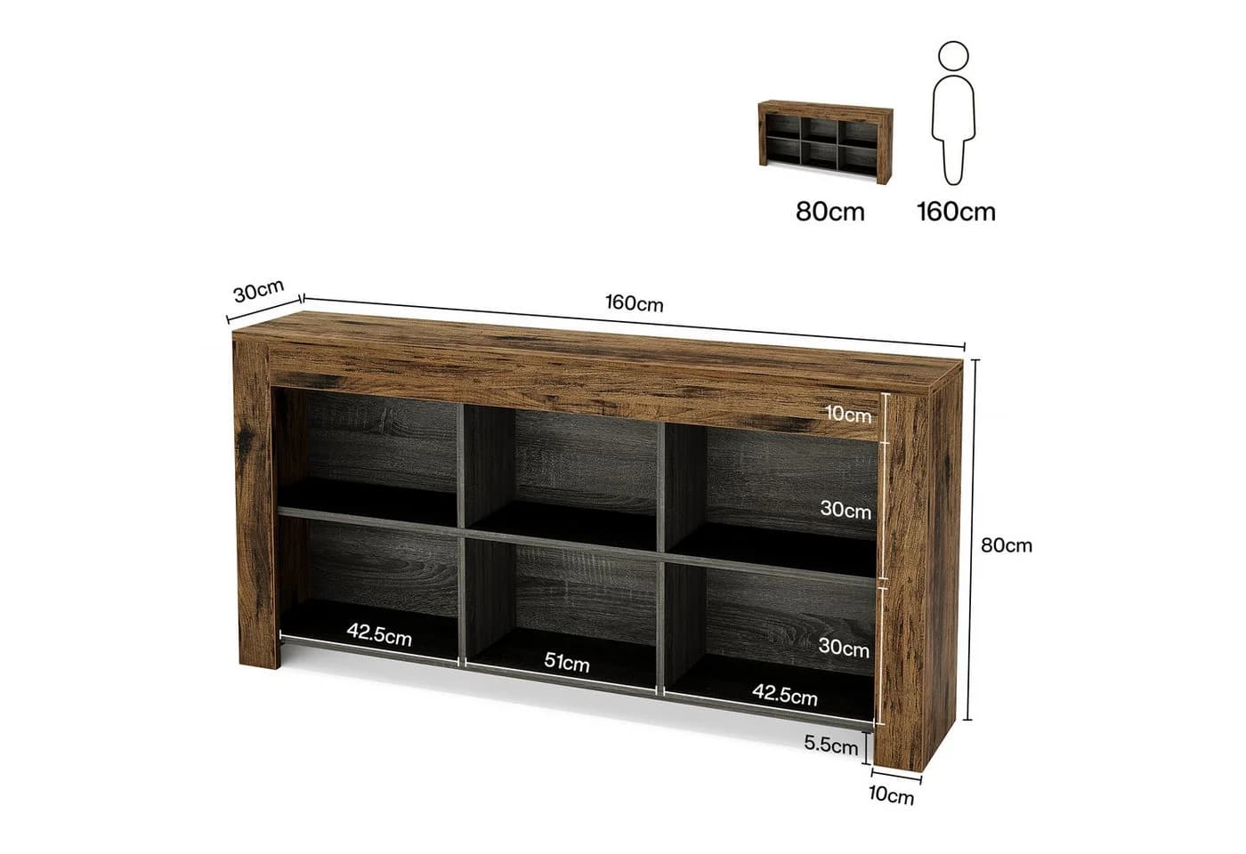 Tribesigns Konsolentisch 160cm Rustikaler Holzeingangstisch - Bild 5