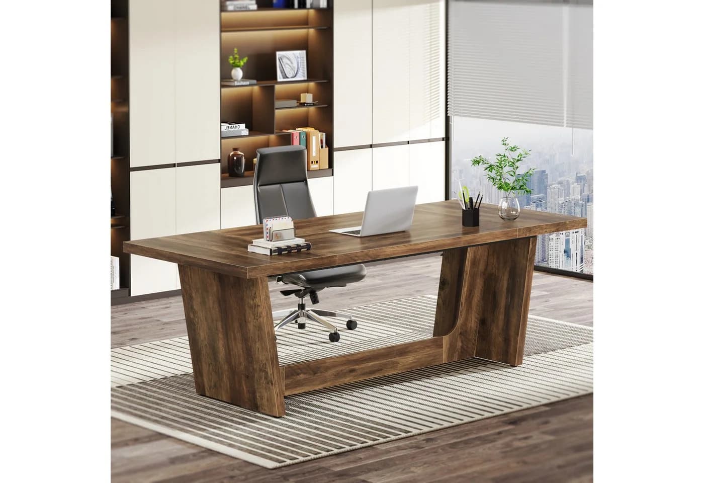 Tribesigns Schreibtisch Computertisch 180 x 79 x 75 cm Groß PC Tisch Bürotisch Arbeitstisch
